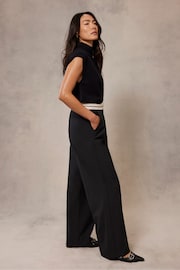 Mint Velvet Black Wide Leg Trousers - Image 4 of 8