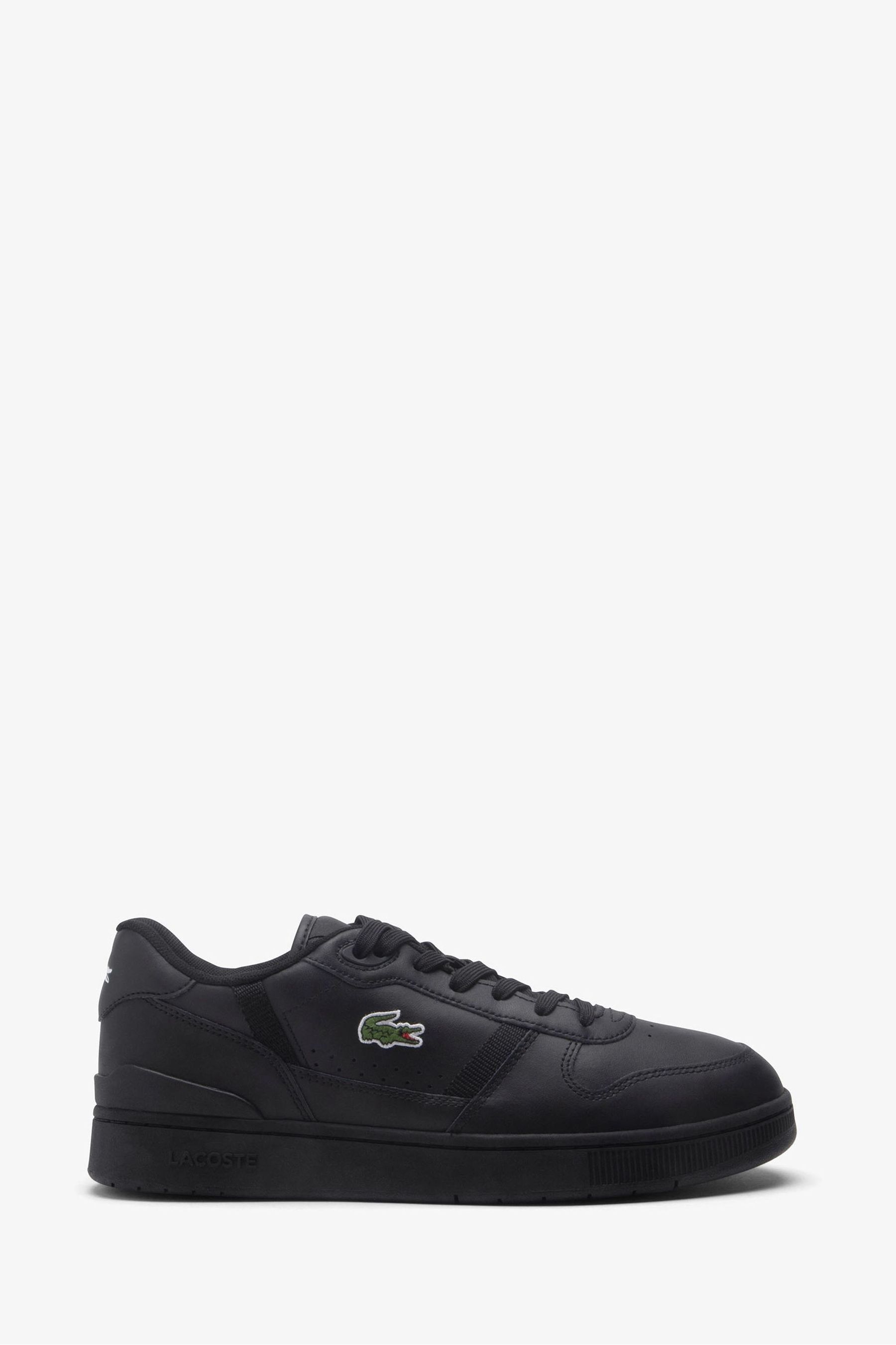 Buy Lacoste T Clip Lace Up Logo Black Trainers from Next Luxembourg