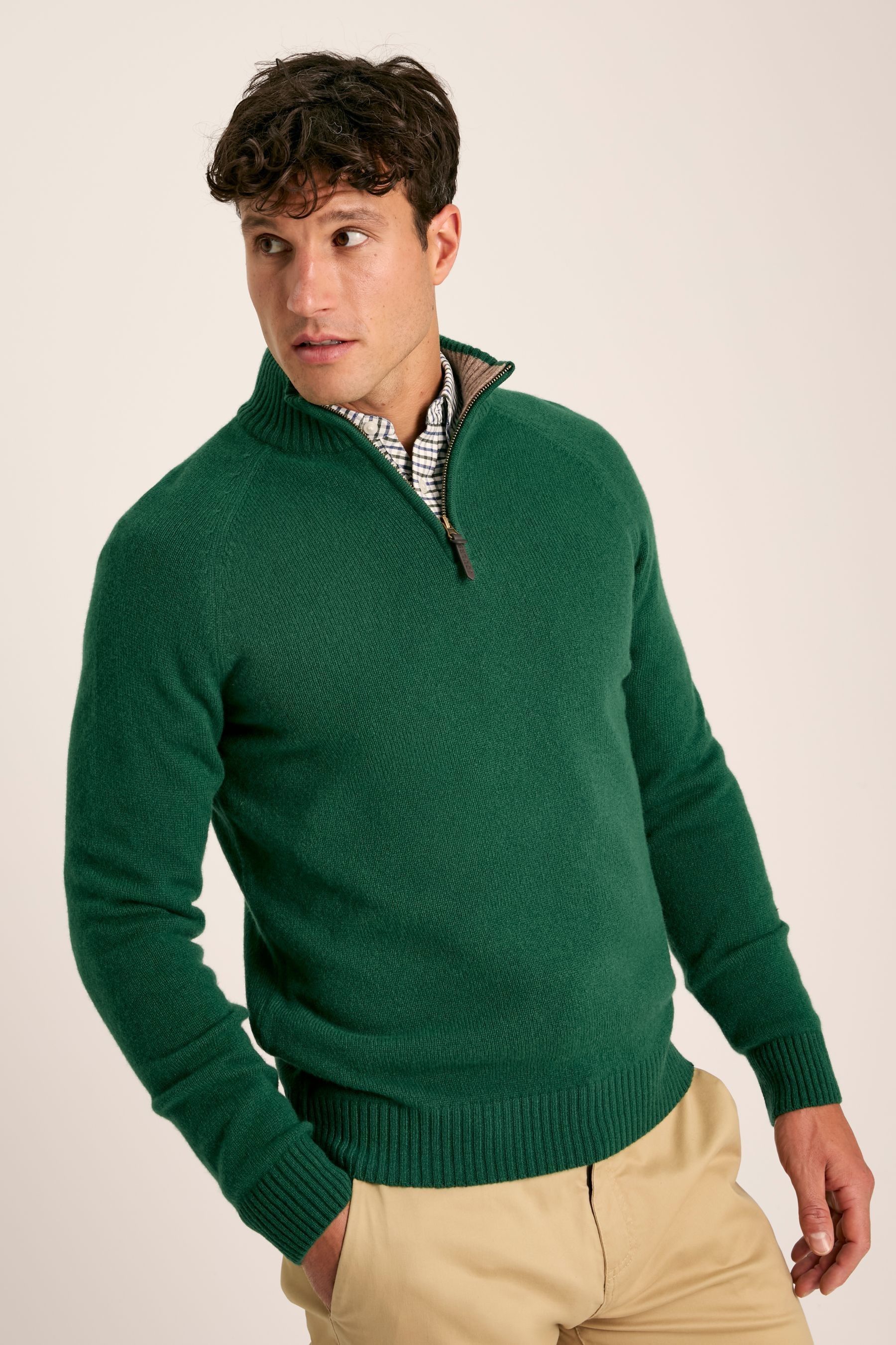 Buy Joules Richmond Green 100 Lambswool Quarter Zip Knitted Jumper from Next USA