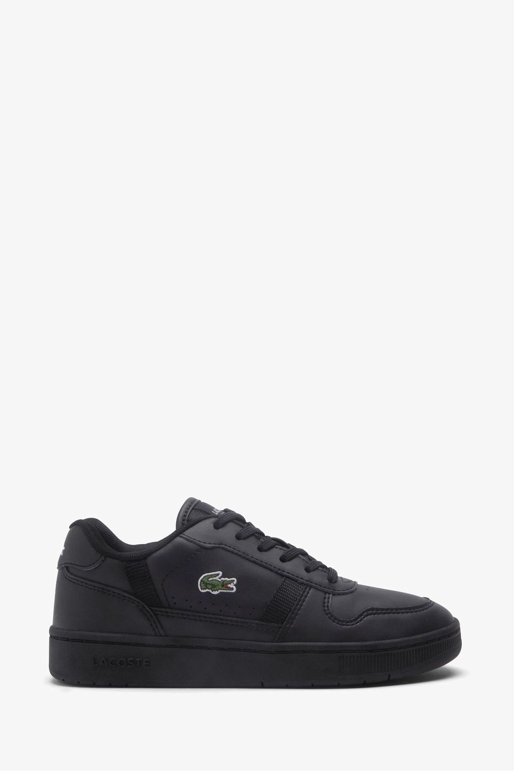 Lacoste T Clip Lace Up Logo Black Trainers