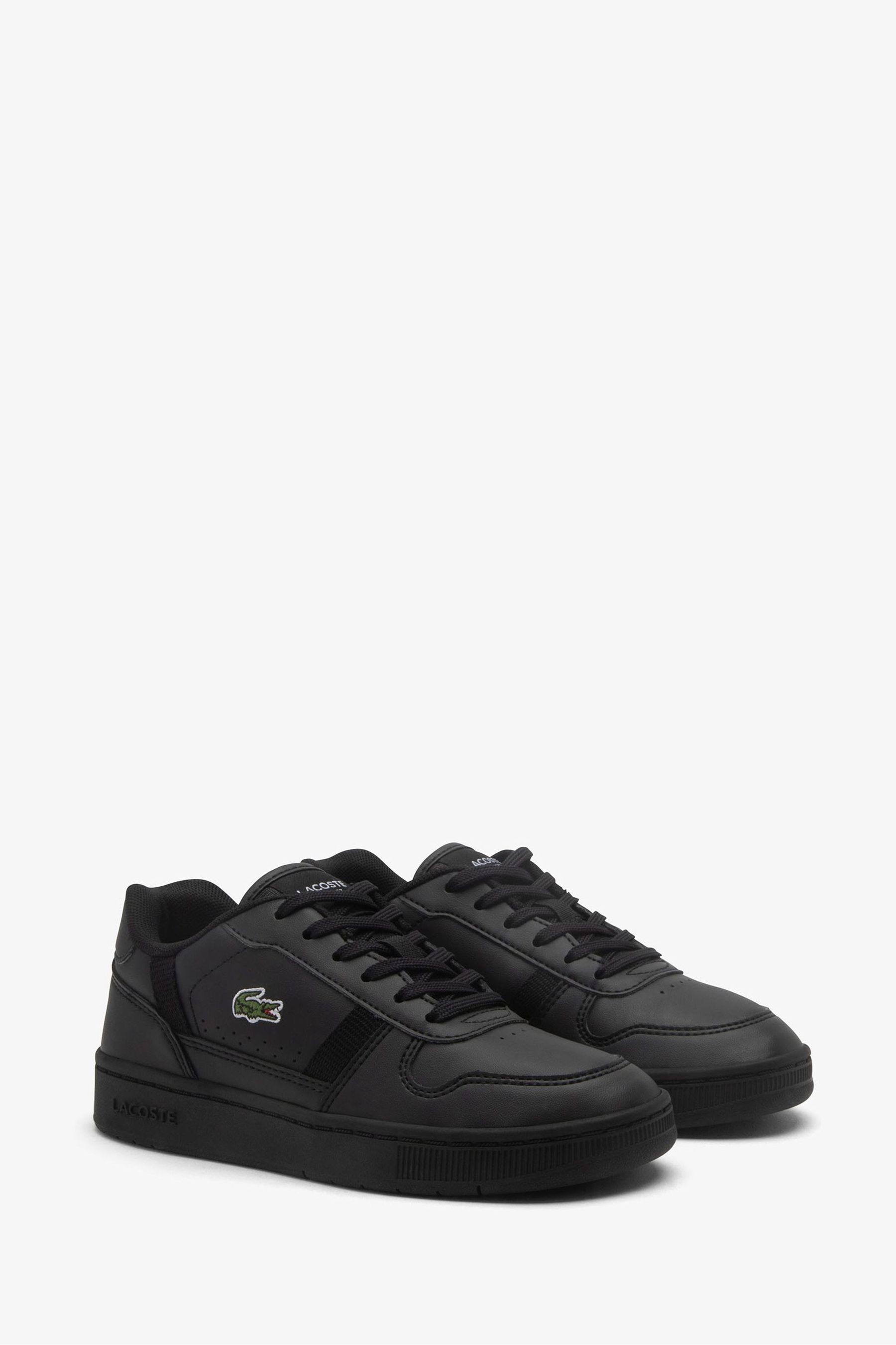 Buy Lacoste T Clip Lace Up Logo Black Trainers Next Ukraine