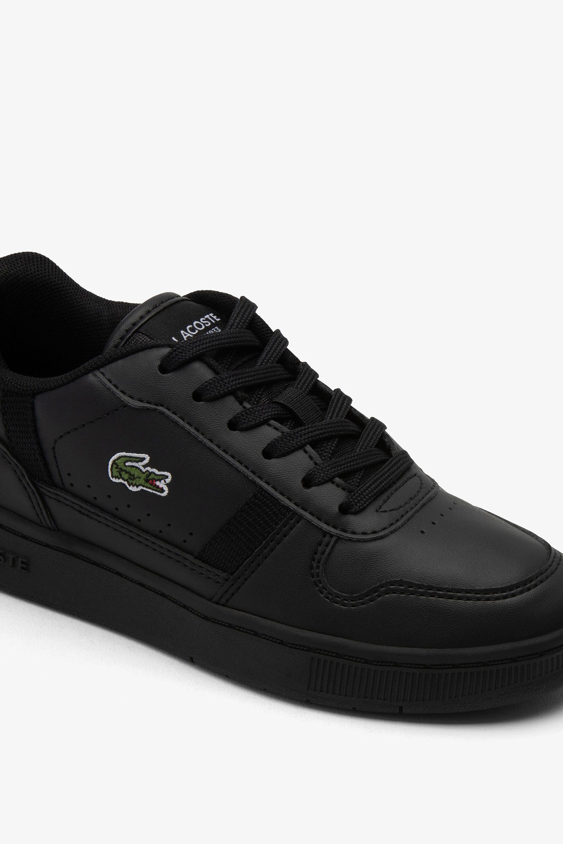 Lacoste T Clip Lace Up Logo Black Trainers