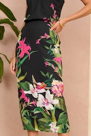 Love & Roses Black Printed Cami Midi Dress - Image 4 of 4