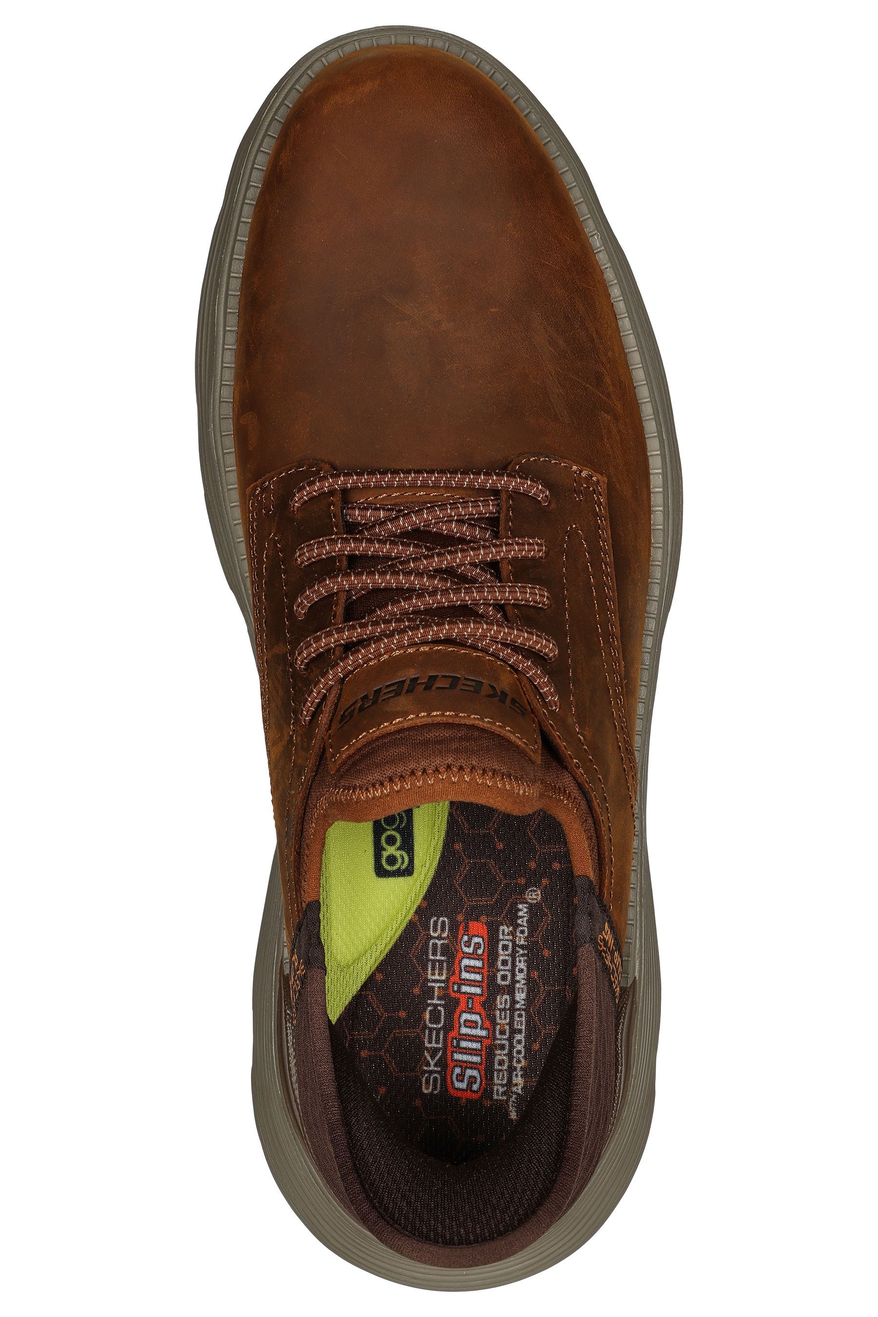 Skechers memory foam mens brown outlet
