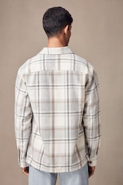 Neutral Wool Blend Check Shacket Overshirt - Image 3 of 9