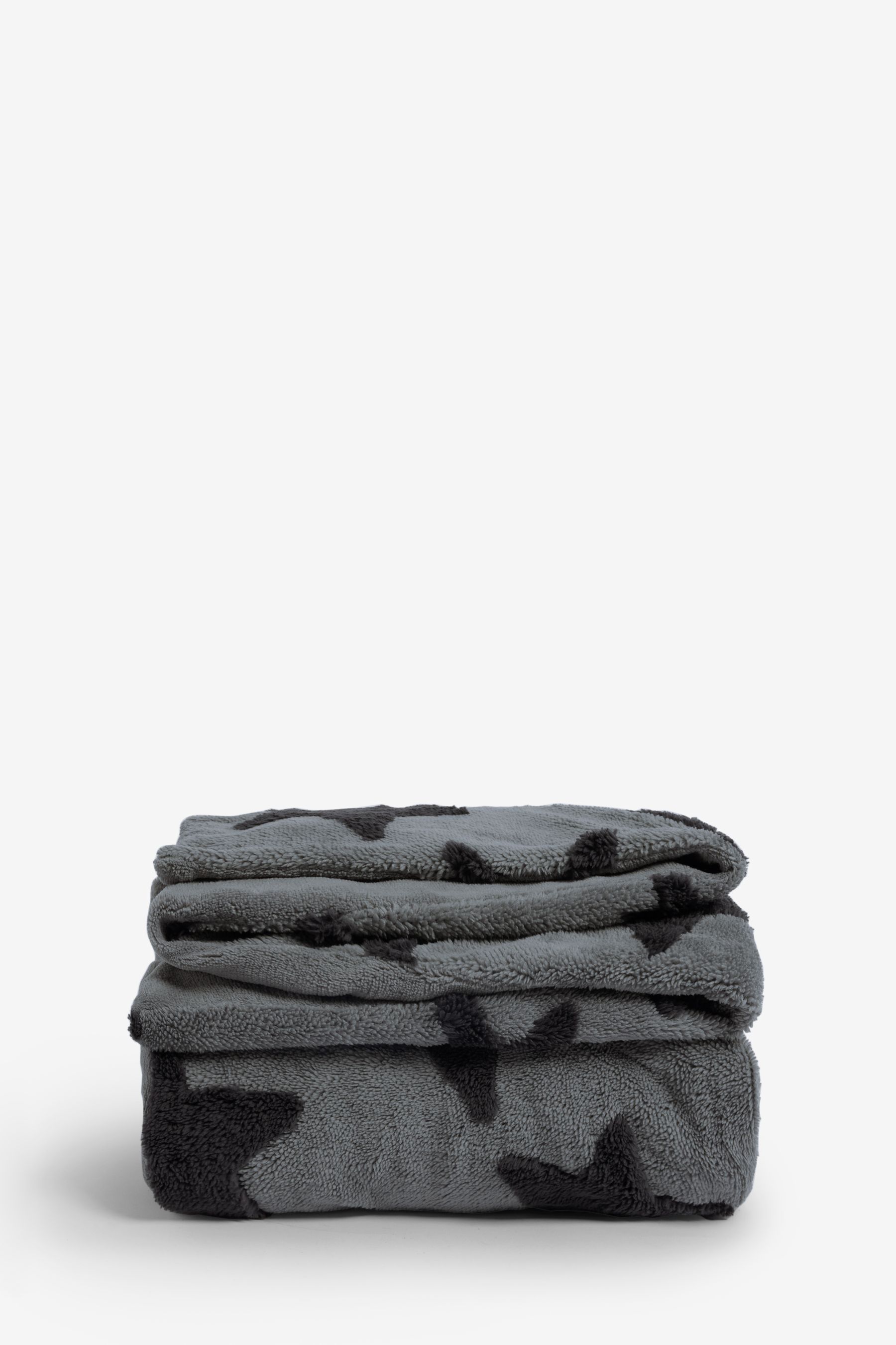 Buy Grey Stars Super Soft Fleece Throw Blanket from Next Luxembourg