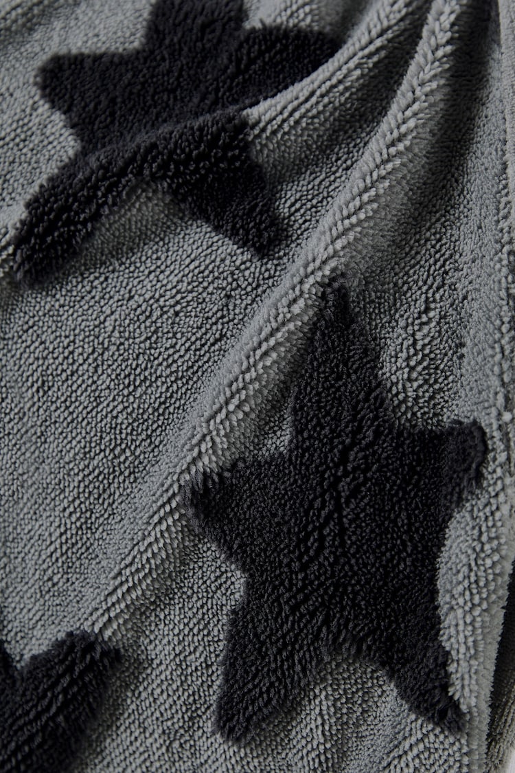 Grey Stars Supersoft Fleece Throw Blanket - Image 3 of 3