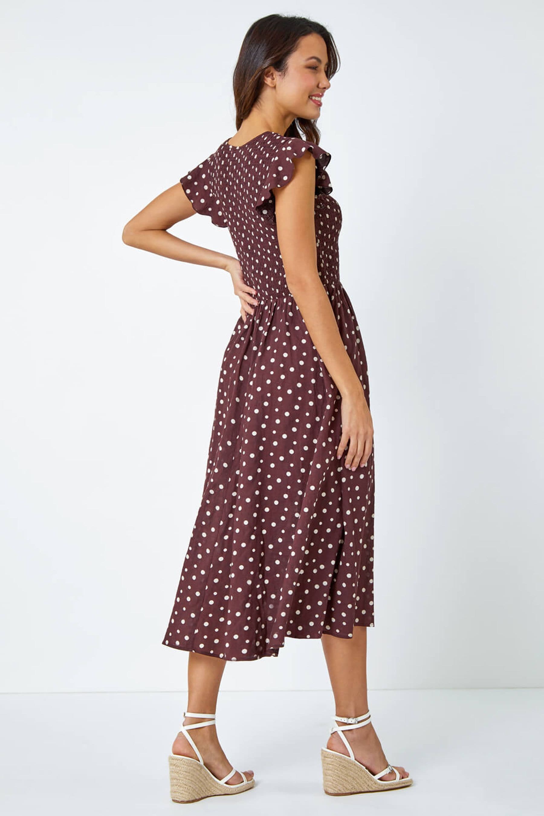 Next tan spot dress top