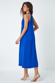 Roman Blue Plain Twist Detail Trapeze Maxi Dress - Image 3 of 5