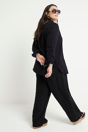 River Island Black Curve Linen Feel Trousers - Image 2 of 4