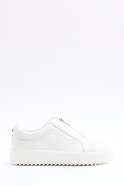 River Island White Plain Wide Fit Slip on Trainers - Image 1 of 4