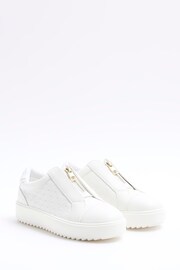 River Island White Plain Wide Fit Slip on Trainers - Image 2 of 4