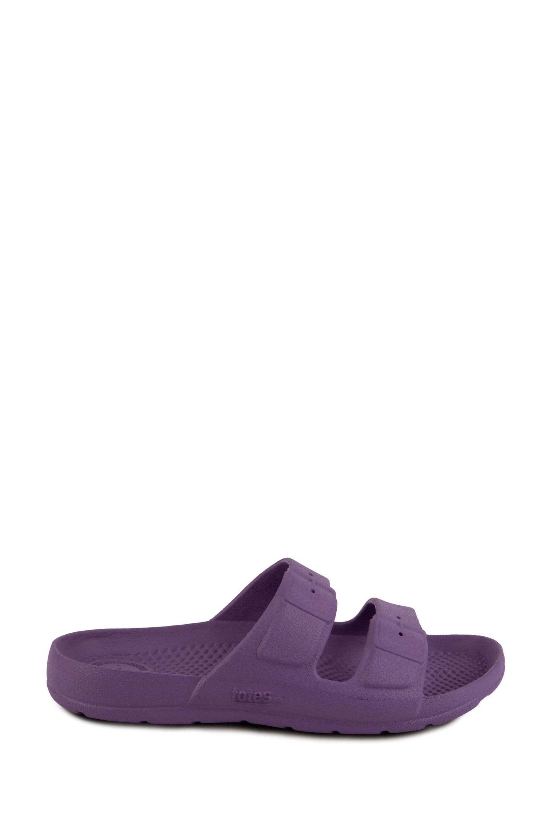 Totes Purple Kids Solbounce Moulded Double Buckle Slides - Image 1 of 5