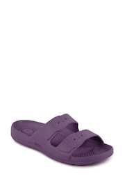 Totes Purple Kids Solbounce Moulded Double Buckle Slides - Image 2 of 5