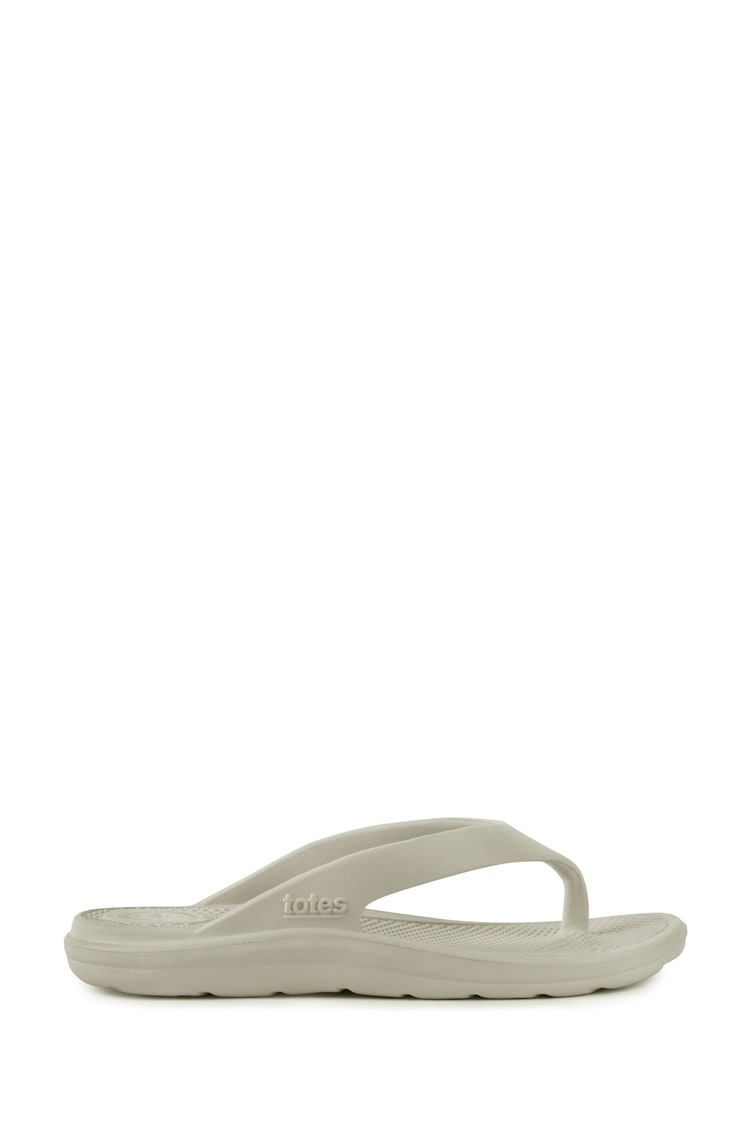 Totes Nude Ladies Solbounce Toe Post Flip Flops Sandals - Image 2 of 5