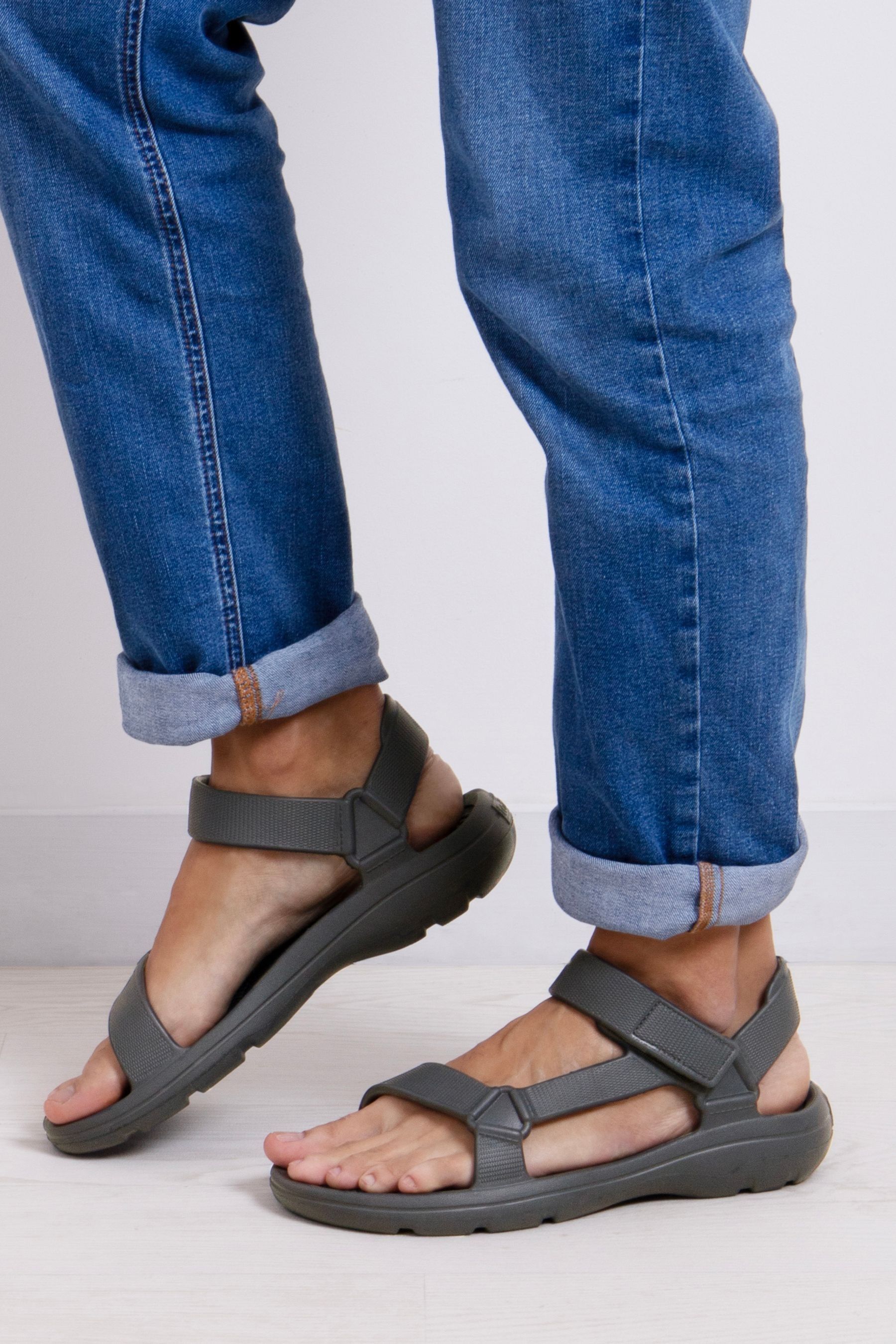 Buy Totes Grey Solbounce Mens Adjustable Velcro Sport Sandals from Next Canada