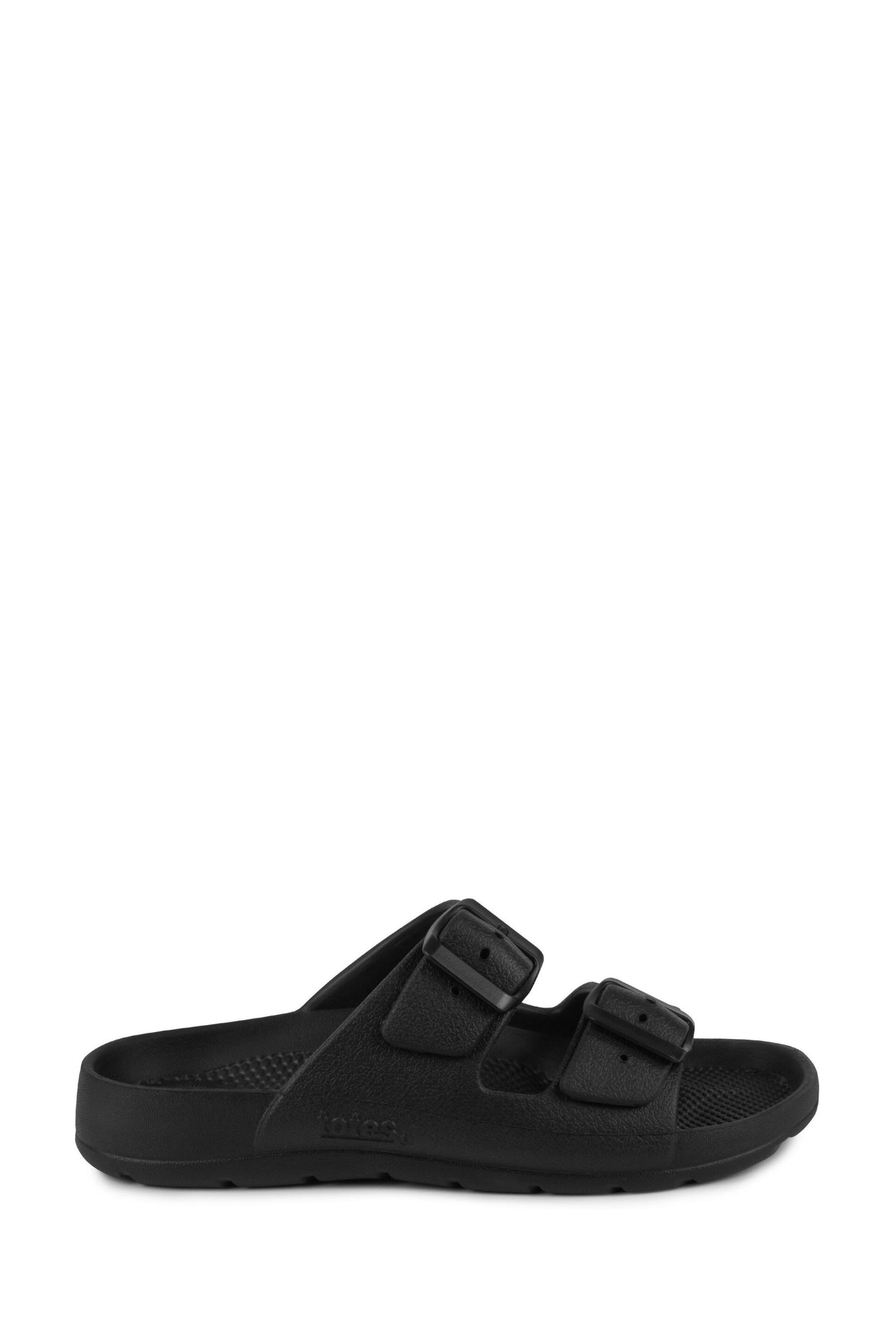 Totes Black Solbounce Ladies Adjustable Double Buckle Slides - Image 2 of 5