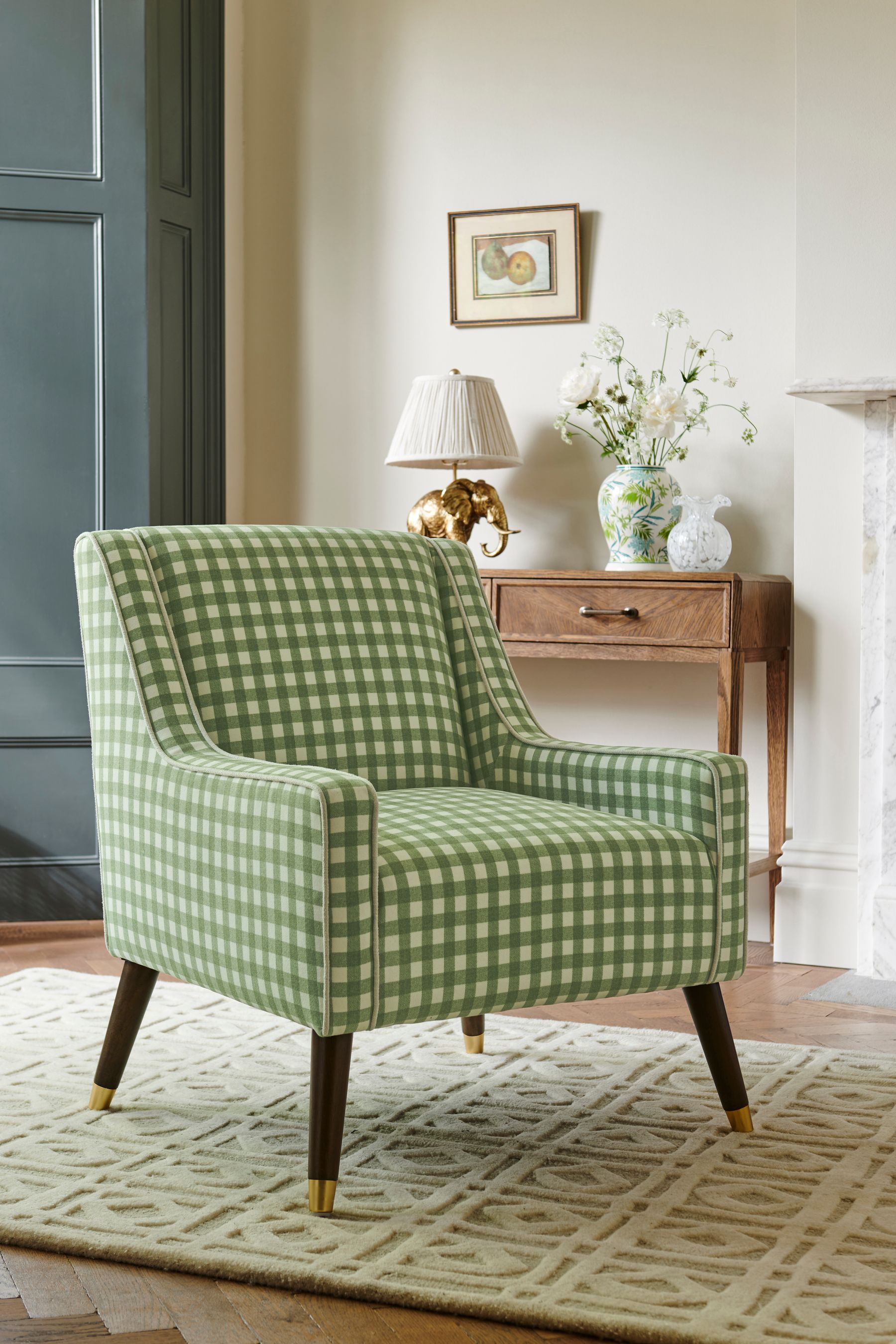 Buy Nina Campbell Green Bracken Check Rosebury Accent Chair from the Next UK online shop