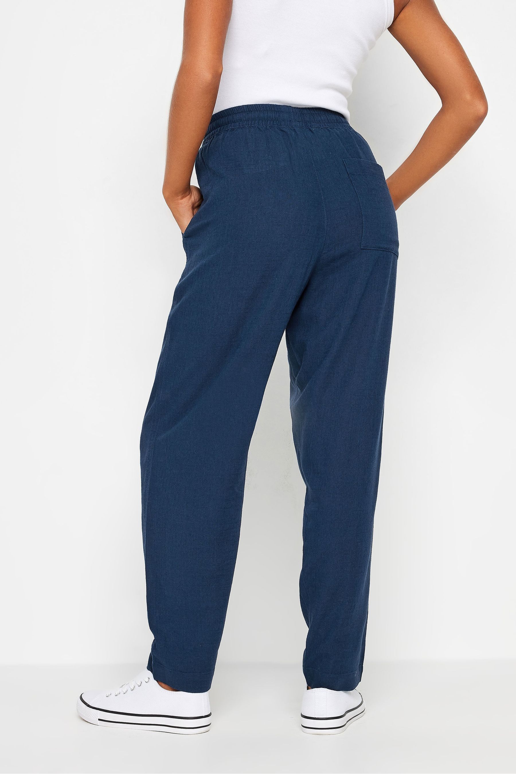 Buy M Co Navy Blue Petite Linen Joggers from the Next UK online shop