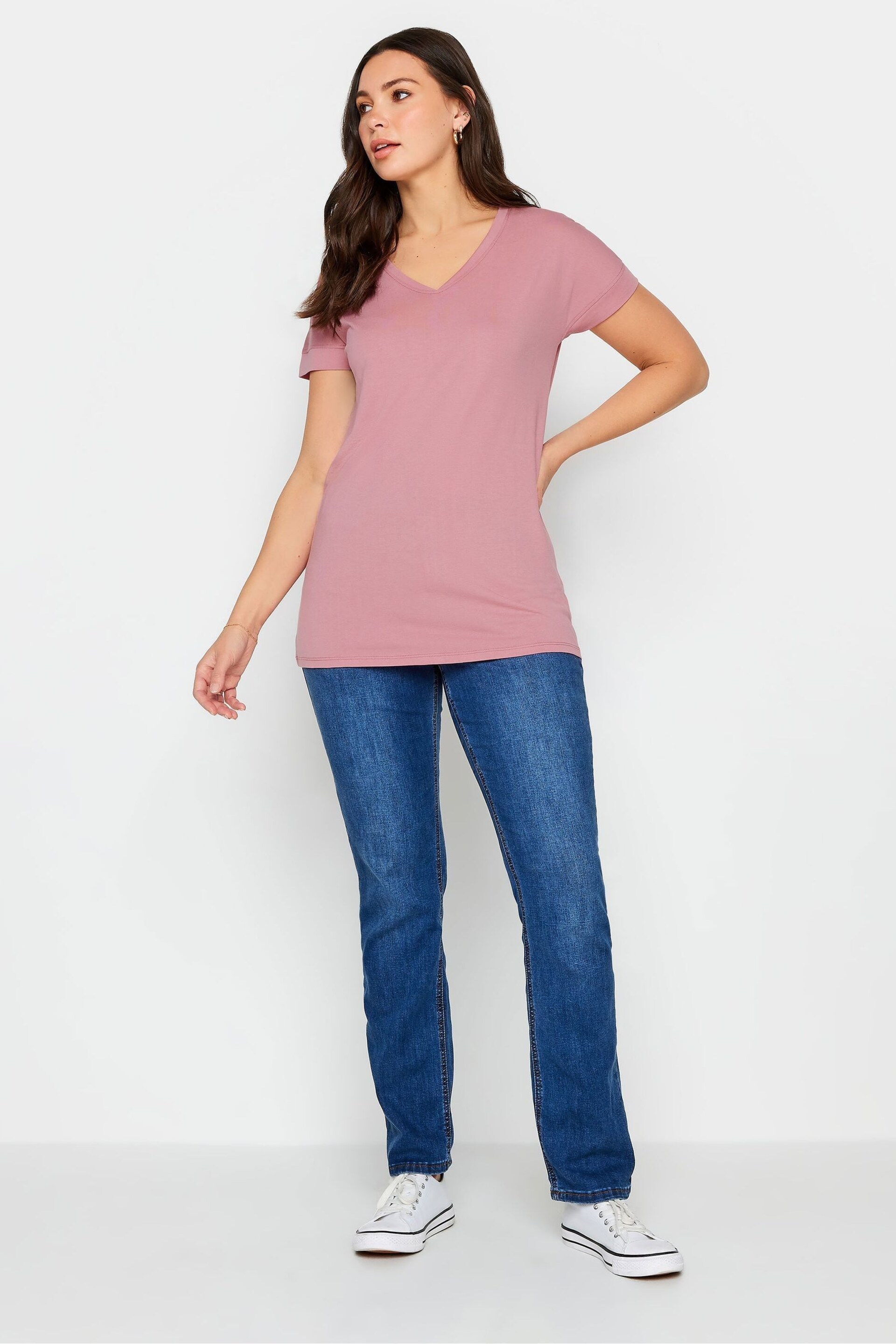 Long Tall Sally Pink PREMIUM V-Neck T-Shirt - Image 3 of 4