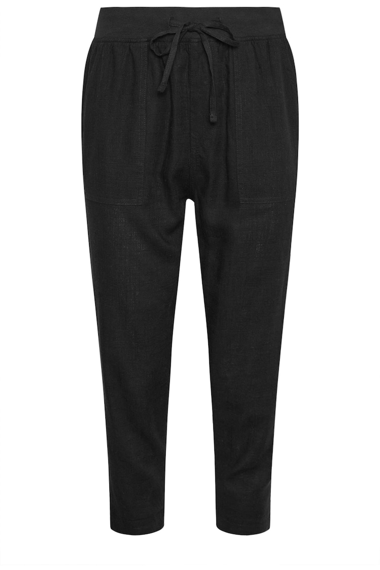 M&Co Black Linen Cropped Joggers - Image 5 of 5