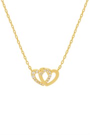 Estella Bartlett Gold Cubic Zirconia Interlocking Heart Necklace - Image 2 of 4