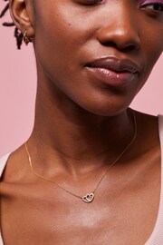 Estella Bartlett Gold Cubic Zirconia Interlocking Heart Necklace - Image 3 of 4