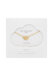 Estella Bartlett Gold Cubic Zirconia Interlocking Heart Necklace - Image 4 of 4