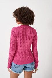 Crew Clothing Cable Knit Cotton Cardigan - Image 2 of 5