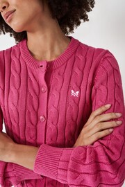 Crew Clothing Cable Knit Cotton Cardigan - Image 4 of 5
