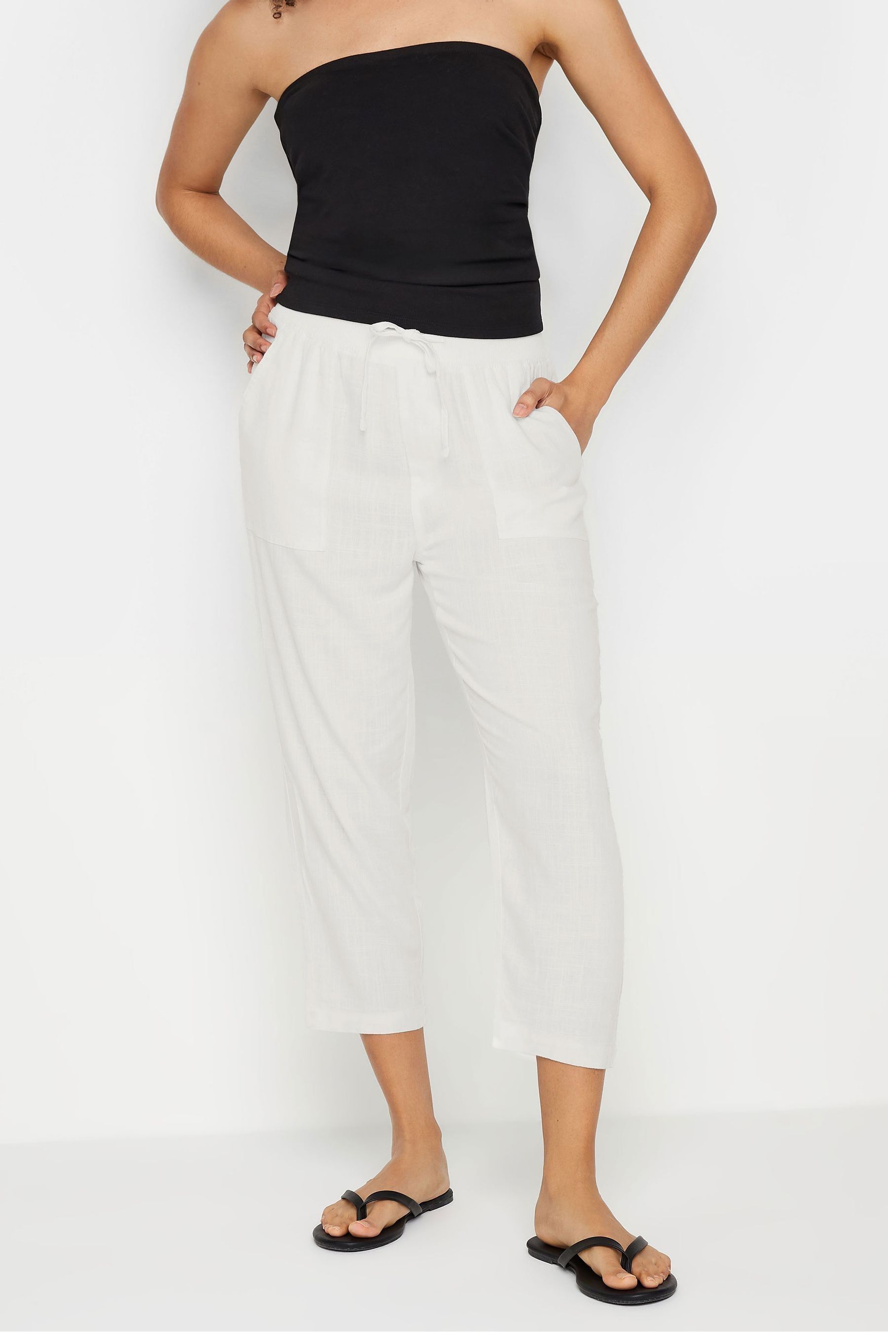 Cropped linen trousers next clearance