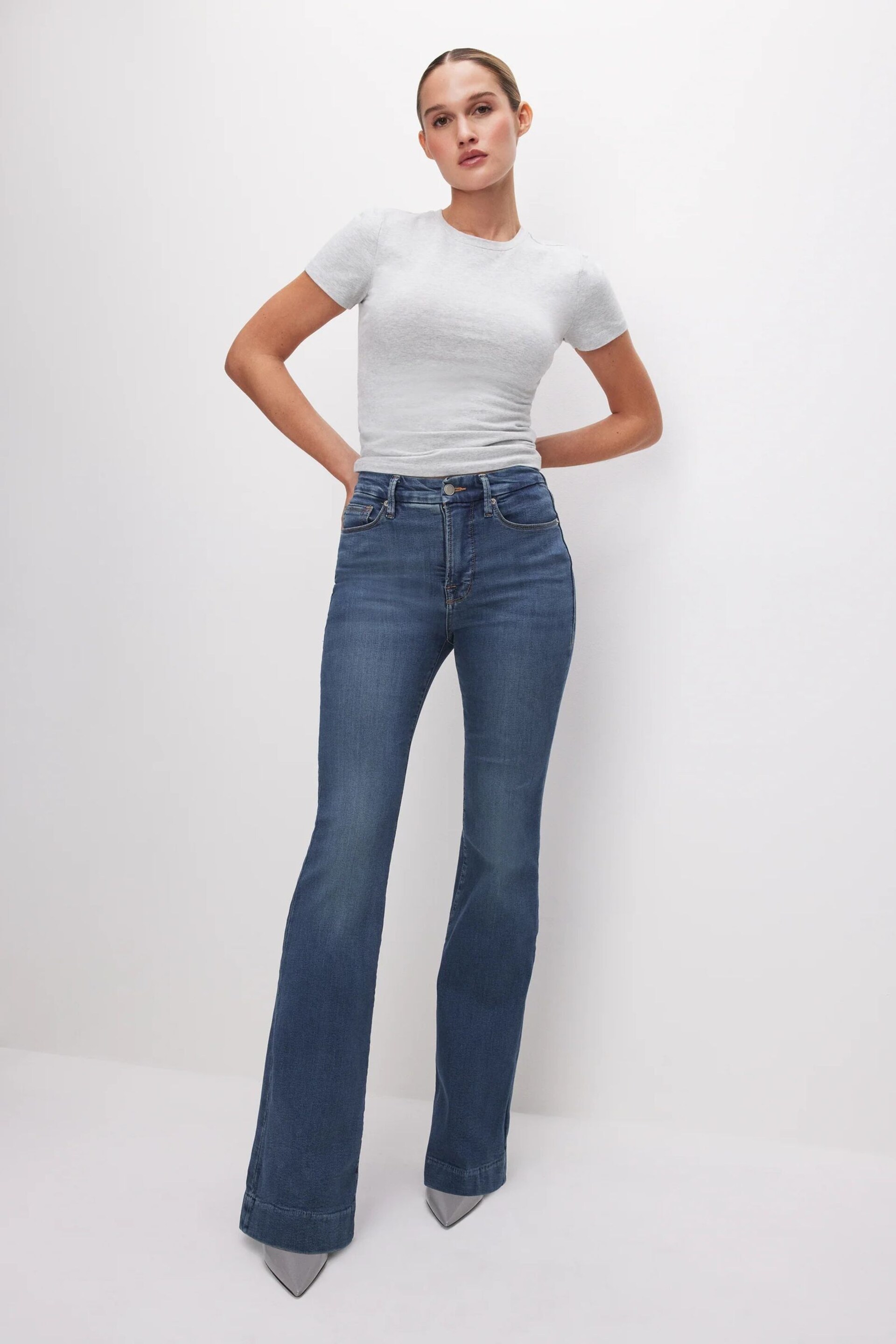 Good American Blue Good Legs Flare Jeans - Image 2 of 4
