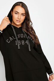 Yours Curve Black/chrome New York Glitter Embossed Hoodie - Image 4 of 4