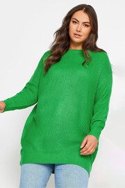 Yours Curve Green Essential Jumper - Image 1 of 4