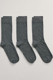 GANT Charcoal Melange Soft Cotton Socks 3 Pack - Image 1 of 1
