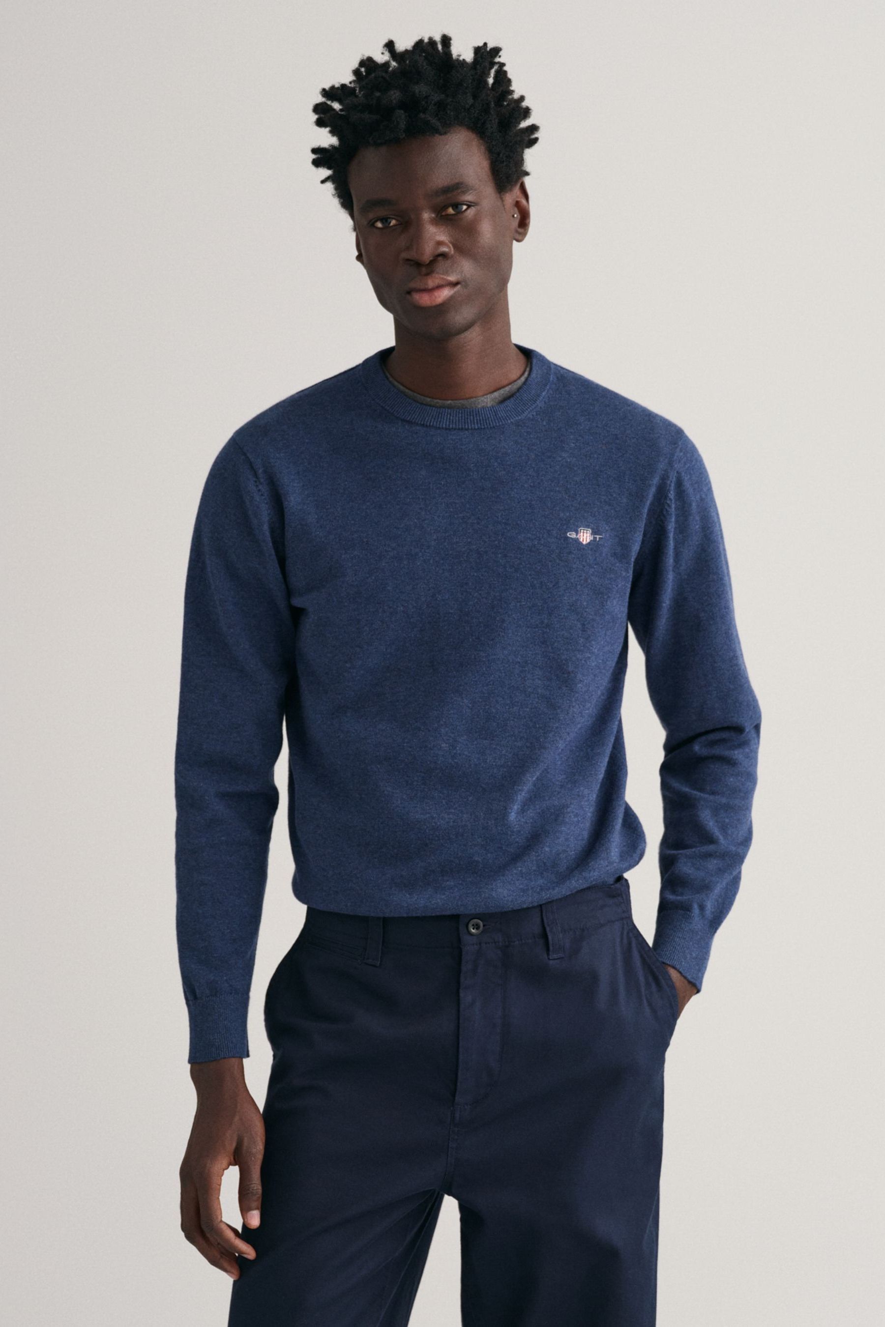 Gant cotton crew neck jumper shop