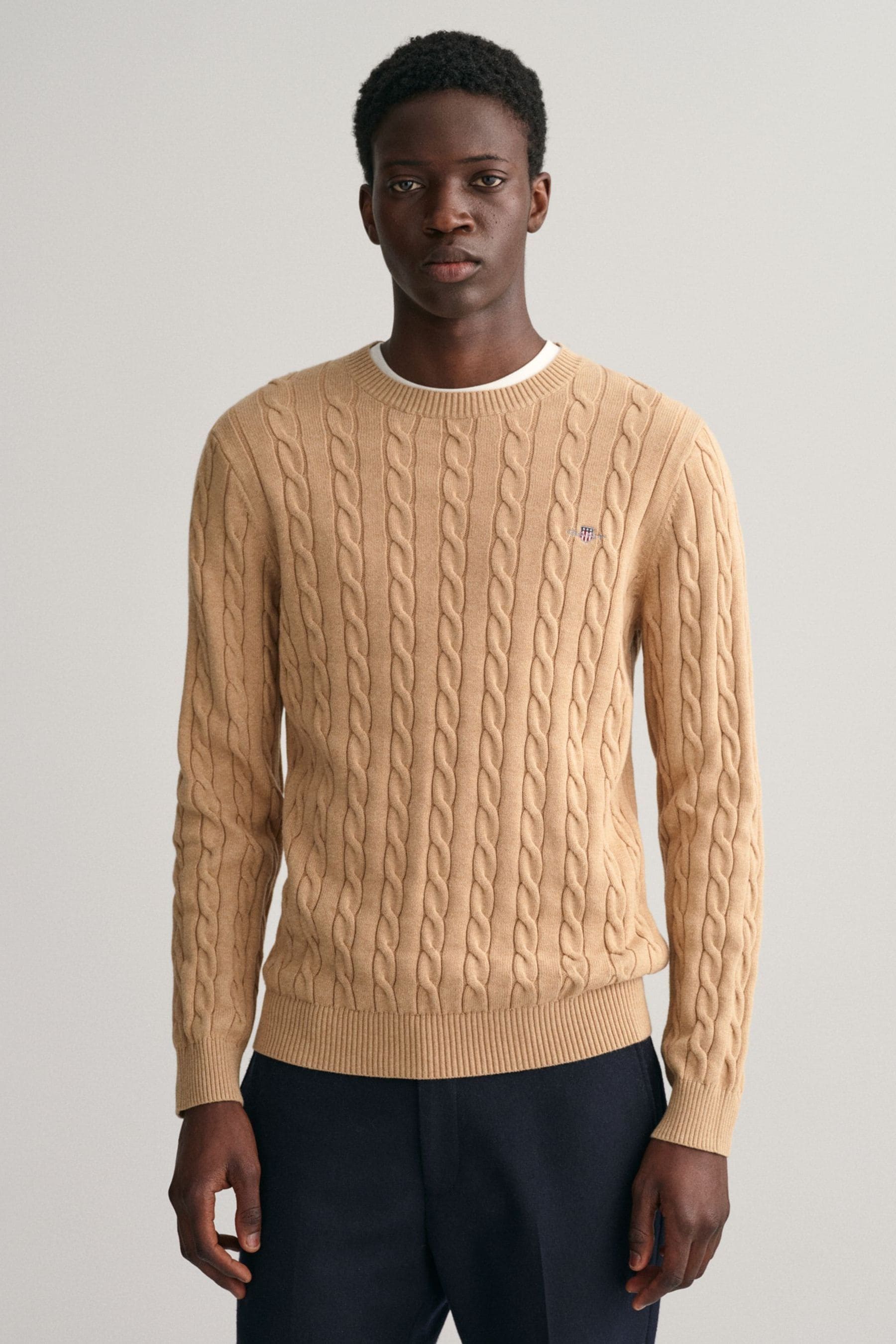 Khaki crew neck jumper clearance
