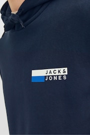JACK & JONES Blue Small Logo Hoodie - Image 6 of 7