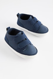 Navy Blue Two Strap Baby Trainers (0-24mths) - Image 1 of 5