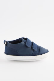 Navy Blue Two Strap Baby Trainers (0-24mths) - Image 2 of 5