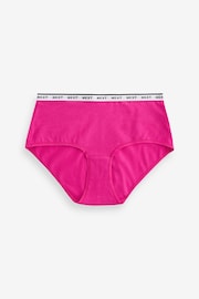 Pink/Stripe/Lime Green Midi Cotton Rich Logo Knickers 4 Pack - Image 6 of 9