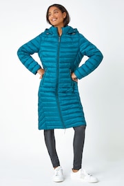 Roman Blue Longline Hooded Padded Coat - Image 2 of 5