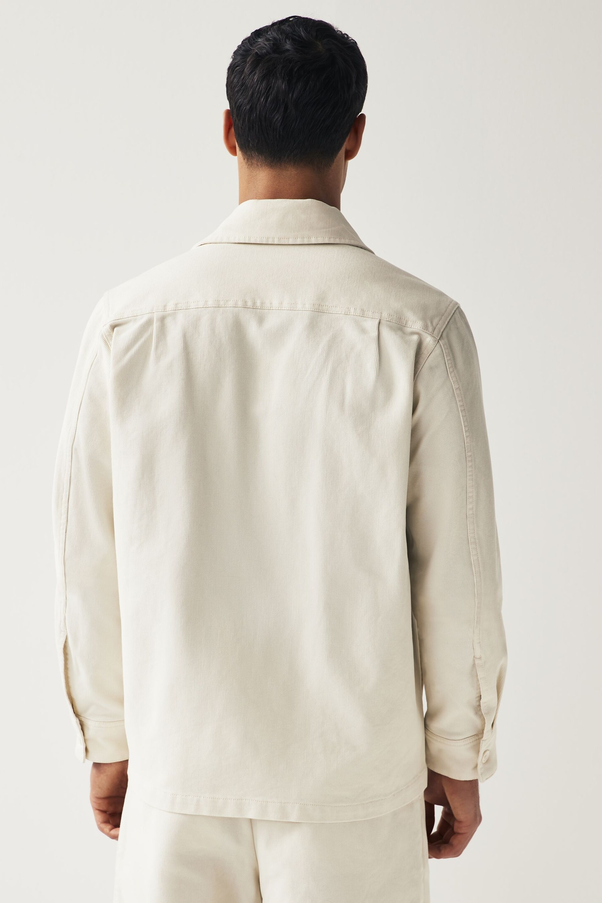 Fred Perry Ecru White Bedford Cord Overshirt - Image 2 of 6