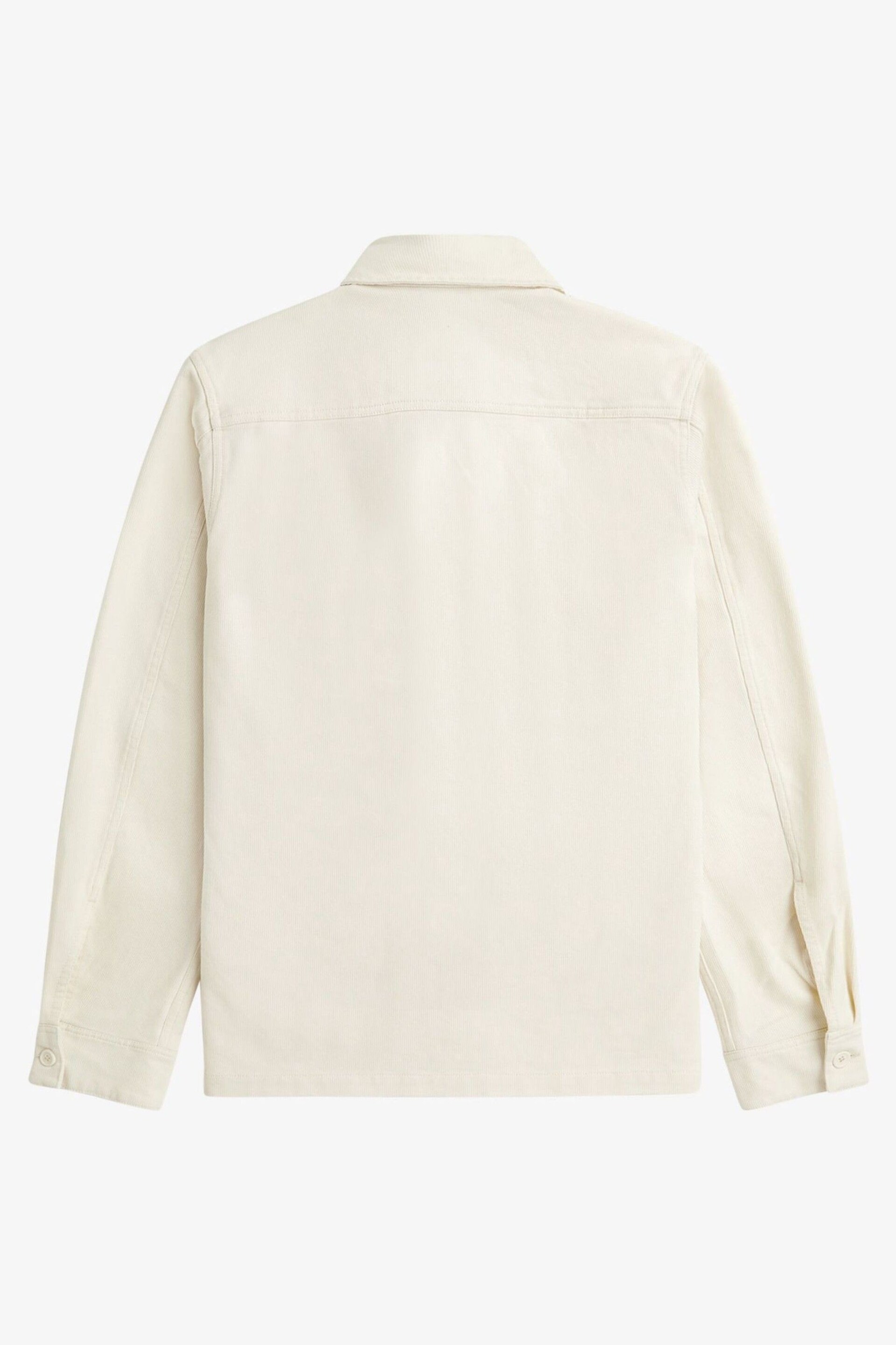 Fred Perry Ecru White Bedford Cord Overshirt - Image 6 of 6