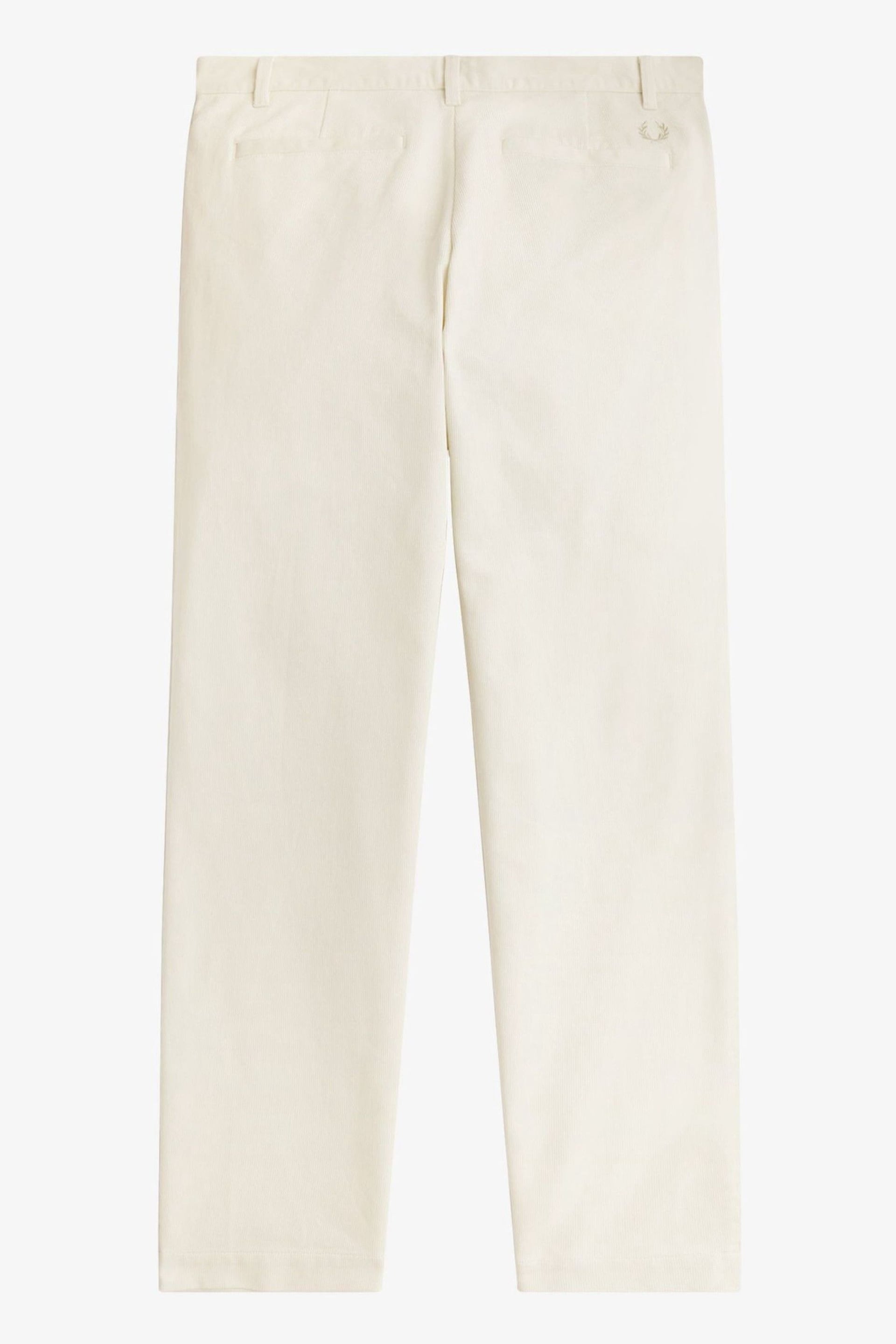 Fred Perry Straight Fit Bedford Cord Ecru White Trousers - Image 7 of 7