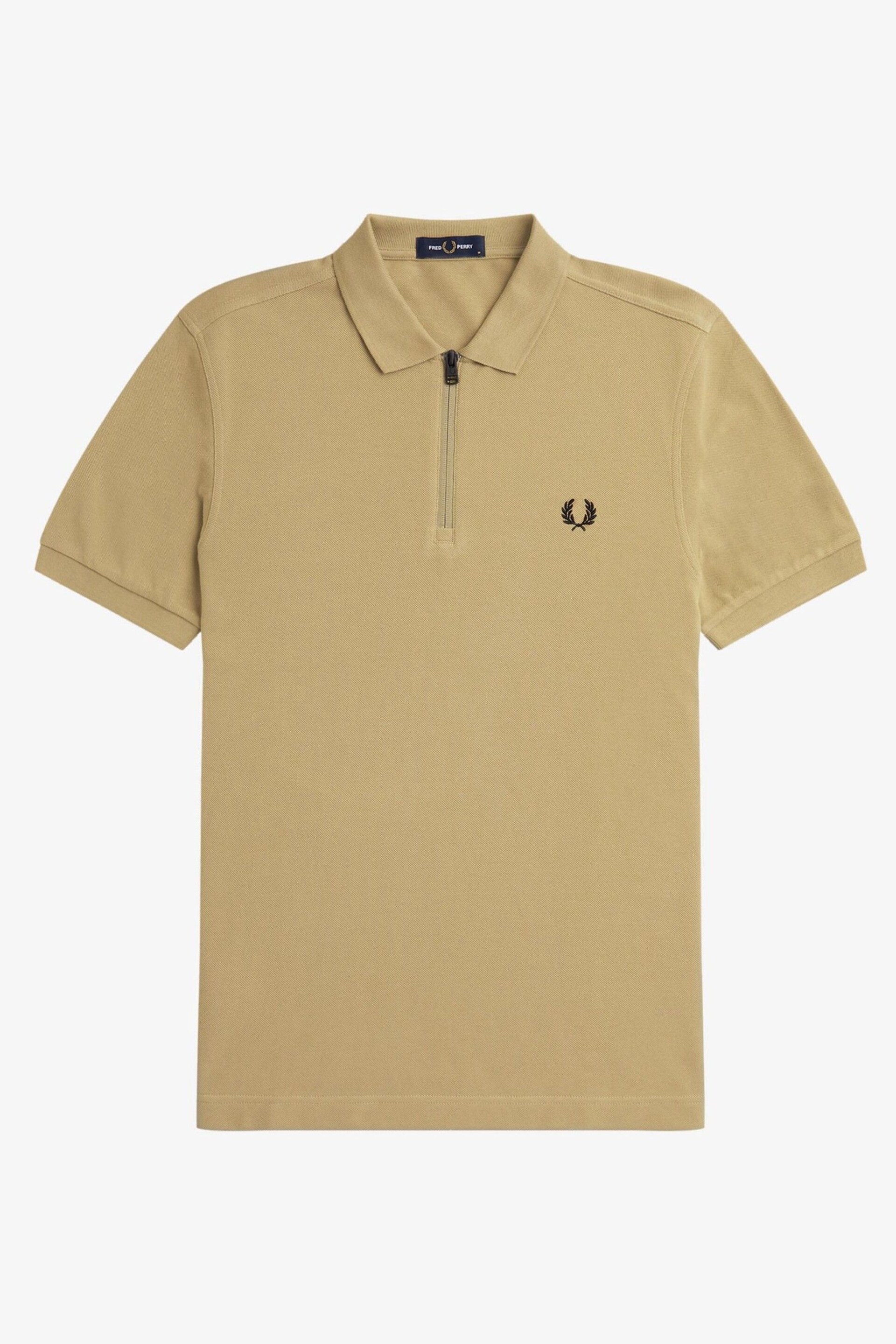 Fred Perry Stone Zip Neck Polo Shirt - Image 4 of 5