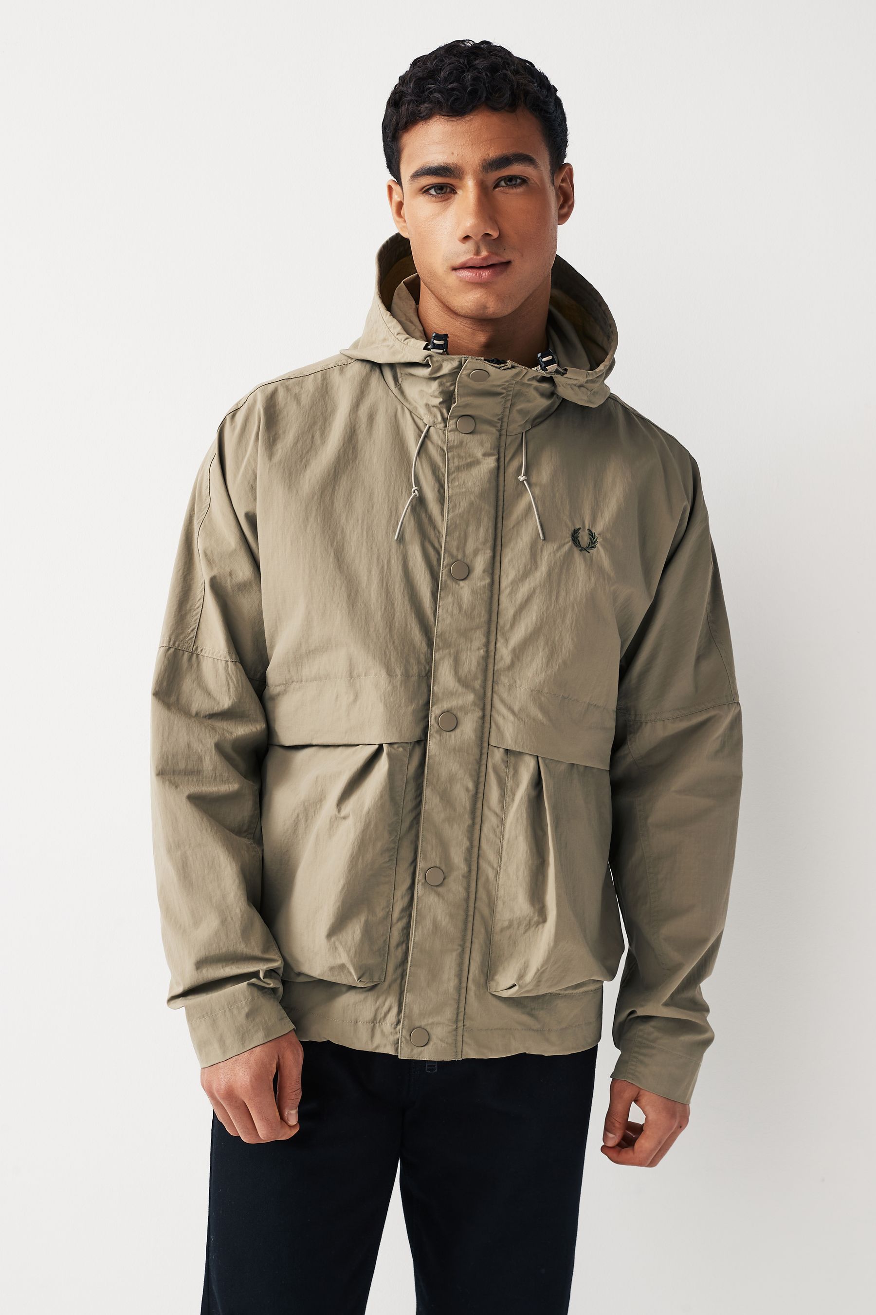 Buy Fred Perry Stone Cropped Hooded Parka Jacket from Next Luxembourg