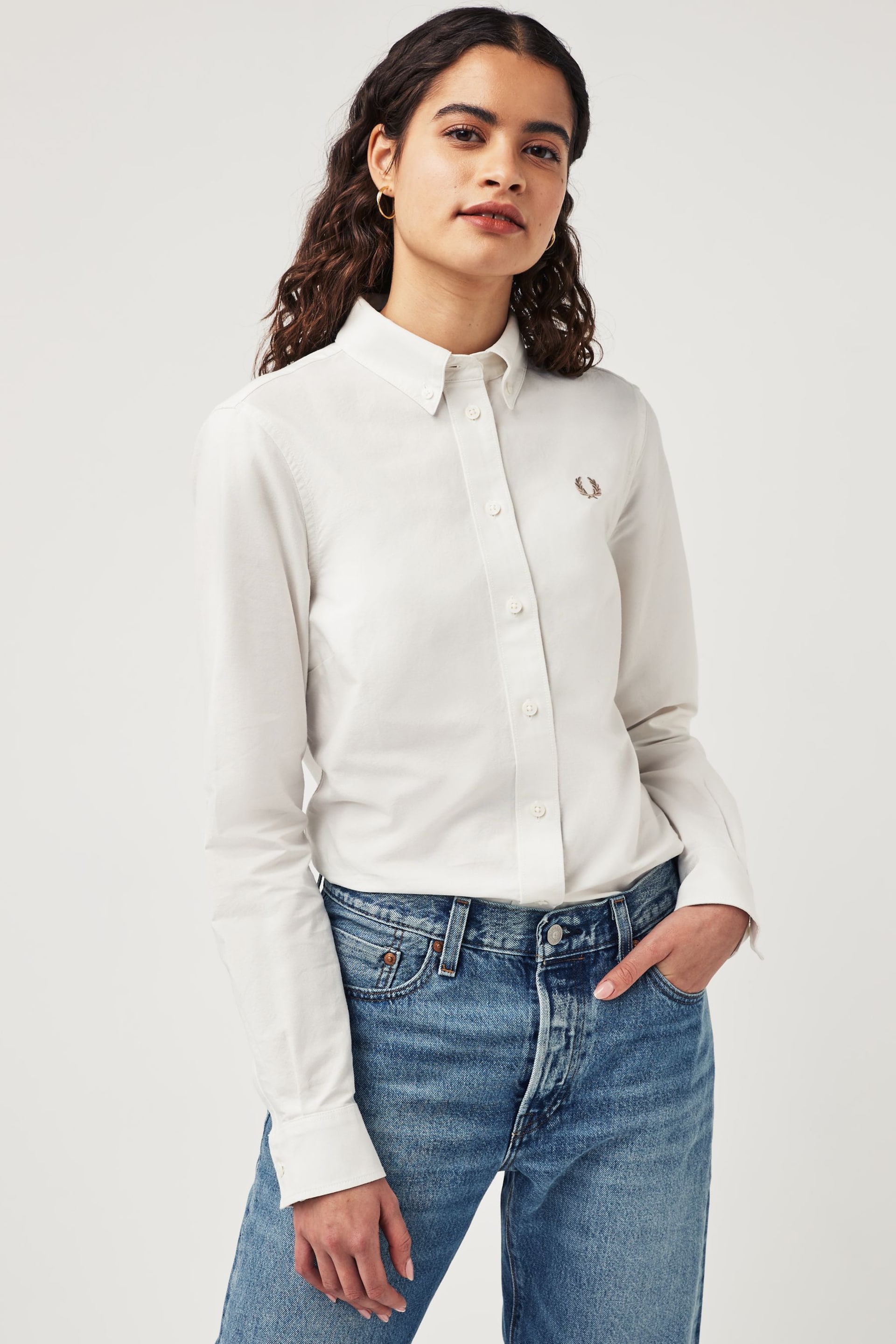 Fred Perry Button Down White Shirt - Image 1 of 4