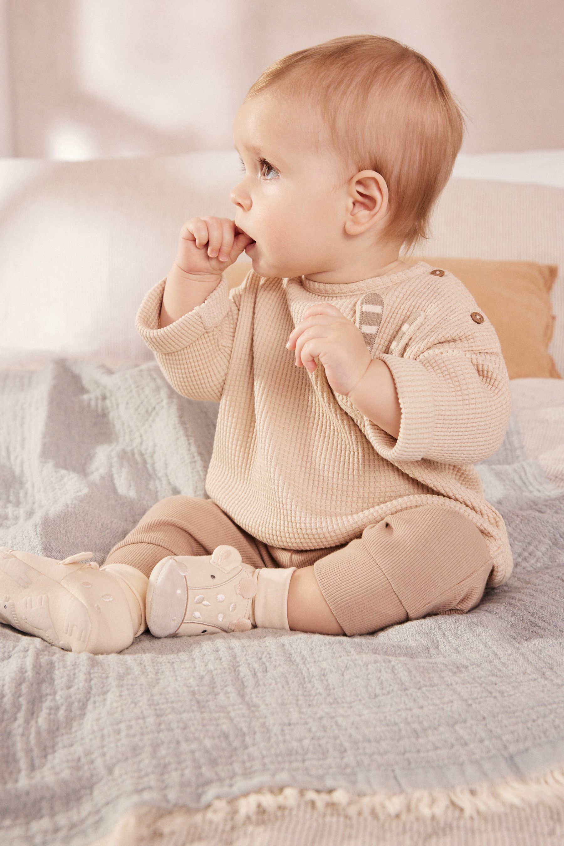 Buy Neutral Giraffe Print Sensory Sock Top Baby Booties 0 2mths from Next Germany