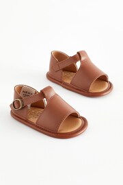 Tan Brown Leather Baby Sandals (0-24mths) - Image 2 of 6
